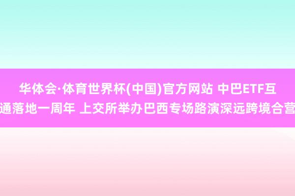 华体会·体育世界杯(中国)官方网站 中巴ETF互通落地一周年 上交所举办巴西专场路演深远跨境合营