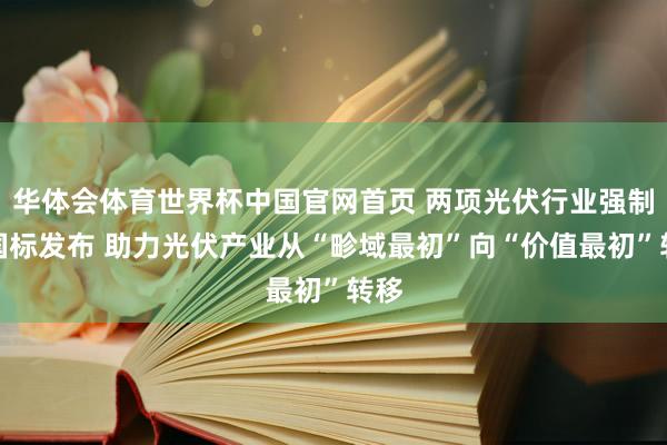 华体会体育世界杯中国官网首页 两项光伏行业强制性国标发布 助力光伏产业从“畛域最初”向“价值最初”转移