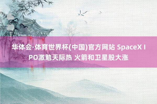 华体会·体育世界杯(中国)官方网站 SpaceX IPO激勉天际热 火箭和卫星股大涨