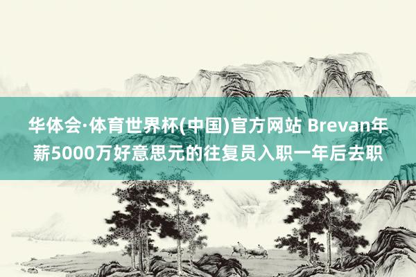 华体会·体育世界杯(中国)官方网站 Brevan年薪5000万好意思元的往复员入职一年后去职