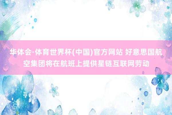 华体会·体育世界杯(中国)官方网站 好意思国航空集团将在航班上提供星链互联网劳动