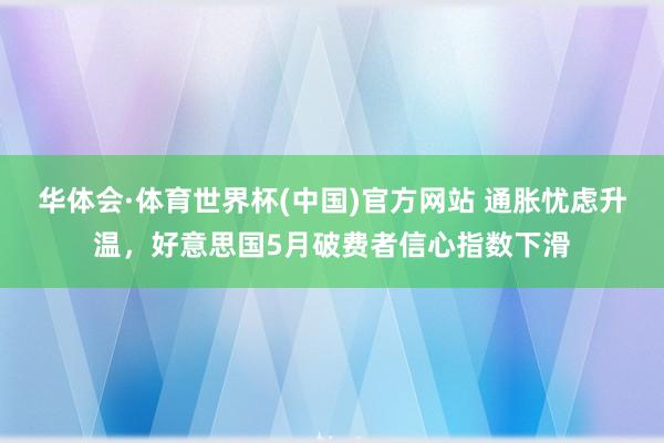 华体会·体育世界杯(中国)官方网站 通胀忧虑升温,好意思国5月破费者信心指数下滑