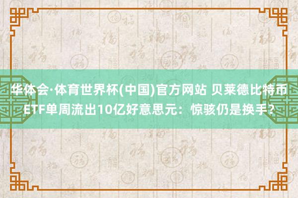 华体会·体育世界杯(中国)官方网站 贝莱德比特币ETF单周流出10亿好意思元:惊骇仍是换手?