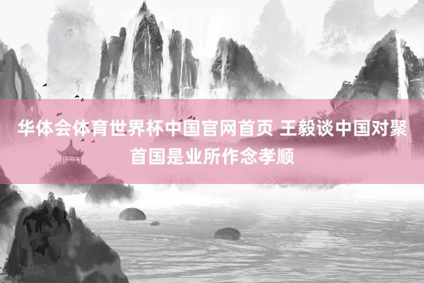 华体会体育世界杯中国官网首页 王毅谈中国对聚首国是业所作念孝顺