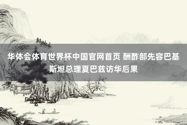 华体会体育世界杯中国官网首页 酬酢部先容巴基斯坦总理夏巴兹访华后果