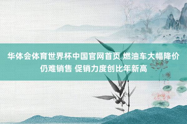 华体会体育世界杯中国官网首页 燃油车大幅降价仍难销售 促销力度创比年新高
