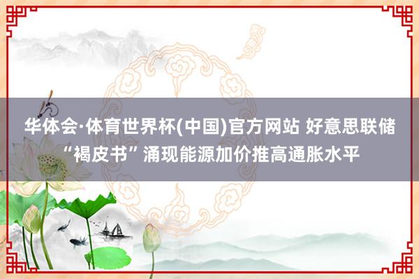 华体会·体育世界杯(中国)官方网站 好意思联储“褐皮书”涌现能源加价推高通胀水平
