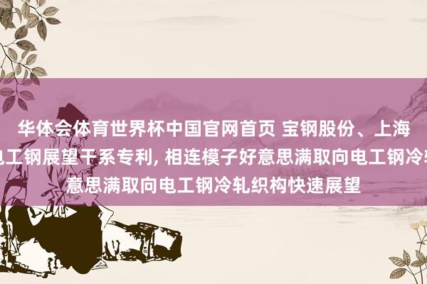 华体会体育世界杯中国官网首页 宝钢股份、上海交大请求取向电工钢展望干系专利, 相连模子好意思满取向电工钢冷轧织构快速展望