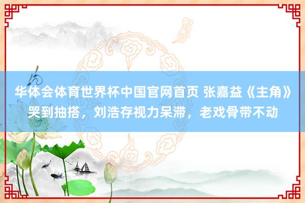 华体会体育世界杯中国官网首页 张嘉益《主角》哭到抽搭,刘浩存视力呆滞,老戏骨带不动