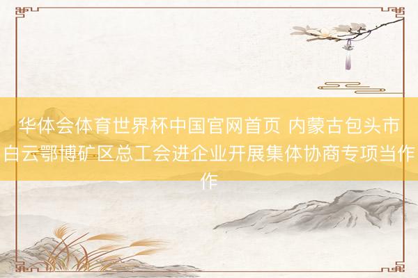 华体会体育世界杯中国官网首页 内蒙古包头市白云鄂博矿区总工会进企业开展集体协商专项当作