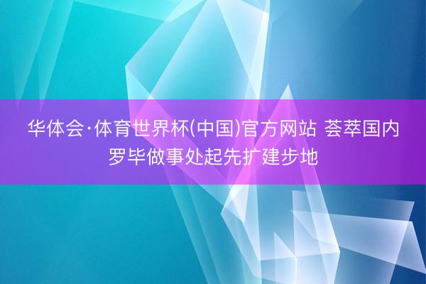 华体会·体育世界杯(中国)官方网站 荟萃国内罗毕做事处起先扩建步地