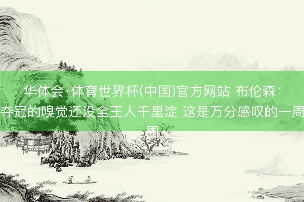 华体会·体育世界杯(中国)官方网站 布伦森:夺冠的嗅觉还没全王人千里淀 这是万分感叹的一周